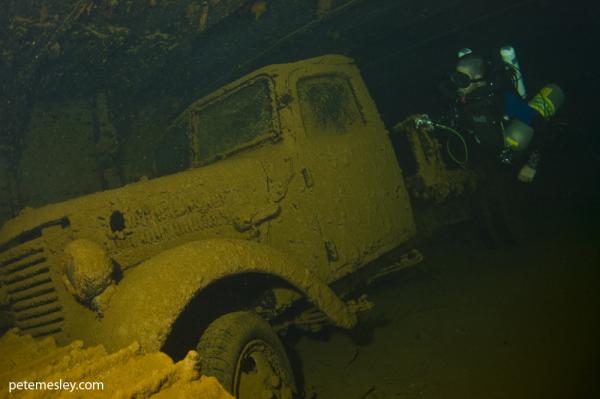 Flat bed truk on the starboard side of the Nagano wreck.