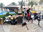 Khaled Zaki with Al Rayan TV crew setup